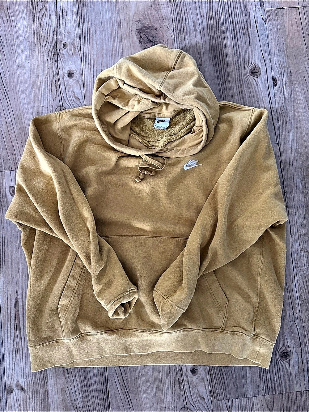 Nike Club Fleece Pullover Hoodie Brown Medium
